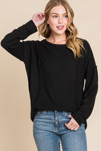 Black STITCH TOP